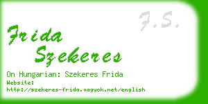 frida szekeres business card